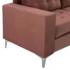 Corner sofa SANTINO Reversible Velvet Fabric Dusty Pink 192x128x82cm Corner sofa SANTINO Reversible Velvet Fabric Dusty Pink 192x128x82cm
