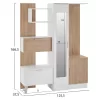 ENTRANCE FURNITURE WITH SHELVES AND MIRROR  WHITE-SONAMA 125,5x37,5x166,5cm
