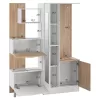 ENTRANCE FURNITURE WITH SHELVES AND MIRROR  WHITE-SONAMA 125,5x37,5x166,5cm