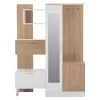 ENTRANCE FURNITURE WITH SHELVES AND MIRROR  WHITE-SONAMA 125,5x37,5x166,5cm