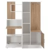 ENTRANCE FURNITURE WITH SHELVES AND MIRROR  WHITE-SONAMA 125,5x37,5x166,5cm