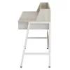 DESK  MELAMINE IN SONAMA AND WHITE-WHITE METAL FRAME 104Χ48Χ89Hcm. DESK  MELAMINE IN SONAMA AND WHITE-WHITE METAL FRAME 104Χ48Χ89Hcm.