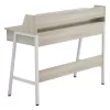 DESK  MELAMINE IN SONAMA AND WHITE-WHITE METAL FRAME 104Χ48Χ89Hcm. DESK  MELAMINE IN SONAMA AND WHITE-WHITE METAL FRAME 104Χ48Χ89Hcm.