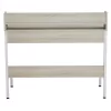 DESK  MELAMINE IN SONAMA AND WHITE-WHITE METAL FRAME 104Χ48Χ89Hcm. DESK  MELAMINE IN SONAMA AND WHITE-WHITE METAL FRAME 104Χ48Χ89Hcm.