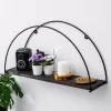 WALL SHELF MADE OF FIR WOOD AND BLACK METAL  60x15x30Y cm. WALL SHELF MADE OF FIR WOOD AND BLACK METAL  60x15x30Y cm.