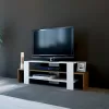 TV cabinet AGNETA Melamine in White - Walnut 120x29.5x40cm TV cabinet AGNETA Melamine in White - Walnut 120x29.5x40cm