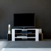 TV cabinet AGNETA Melamine in White - Walnut 120x29.5x40cm TV cabinet AGNETA Melamine in White - Walnut 120x29.5x40cm