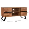 TV cabinet ALICIA Solid Acacia Wood Natural 160x43x66cm TV cabinet ALICIA Solid Acacia Wood Natural 160x43x66cm