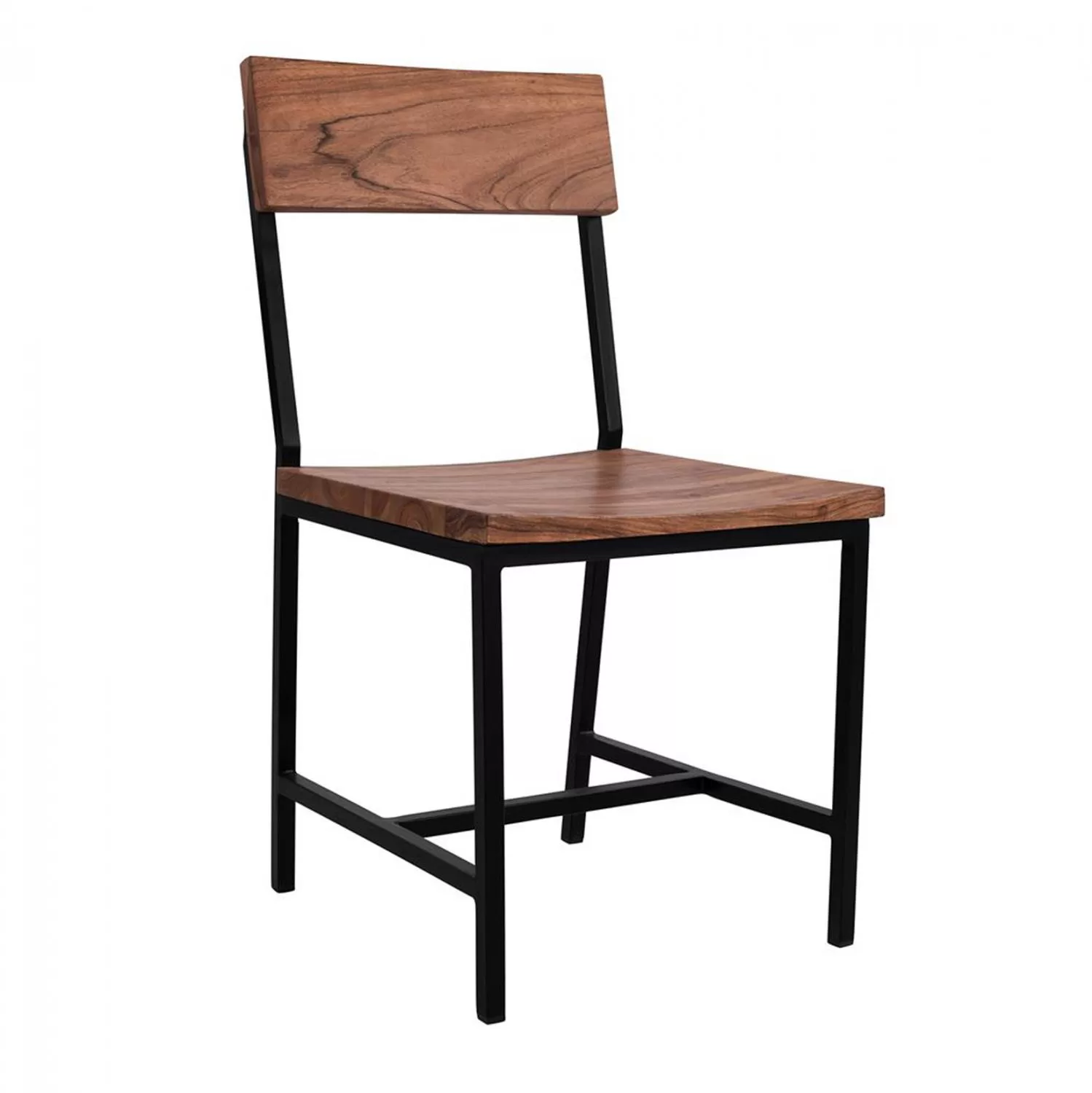 Καρέκλα C8179.11 Μέταλλο και Μασίφ Ξύλο Ακακίας Φυσικό 45,5x43,5x85,5Υεκ.