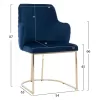 Chair-Armchair SOLANA Blue Velvet with Gold Metal legs 54x63x87Hcm Chair-Armchair SOLANA Blue Velvet with Gold Metal legs 54x63x87Hcm