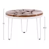 Coffee table TIMOTHY Solid Acacia wood and white frame Φ73x45Hcm Coffee table TIMOTHY Solid Acacia wood and white frame Φ73x45Hcm
