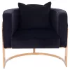 Armchair TIANA C8738.04 Black with Golden Metal Frame 80x70x68 cm