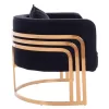 Armchair TIANA C8738.04 Black with Golden Metal Frame 80x70x68 cm