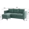 Corner Sofa PONZA C3251.07 Reversible Fabric Stain-Free Mint 200x140x88cm Corner Sofa PONZA C3251.07 Reversible Fabric Stain-Free Mint 200x140x88cm