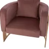 Armchair TIANA C8738.02 Dusty Pink with Golden Metal Frame 80x70x68 cm Armchair TIANA C8738.02 Dusty Pink with Golden Metal Frame 80x70x68 cm