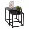 Side Coffee Tables GRELAY 2 pcs MDF Black Marble look & Black Metal Side Coffee Tables GRELAY 2 pcs MDF Black Marble look & Black Metal