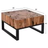Coffee table Pien C9354 Solid Teak Wood in Natural 80x80x48cm