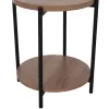 Side Coffee Table NED Round Melamine Oak with Shelf Φ40x52Hcm. Side Coffee Table NED Round Melamine Oak with Shelf Φ40x52Hcm.