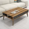 Coffee Table C9499.02 Walnut with Blue Sides 105x60x36.6cm Coffee Table C9499.02 Walnut with Blue Sides 105x60x36.6cm