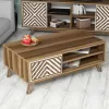Coffee Table C9502.03 Melamine with Cabinet Walnut and White 105x60x38.2cm Coffee Table C9502.03 Melamine with Cabinet Walnut and White 105x60x38.2cm