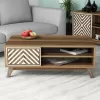 Coffee Table C9502.03 Melamine with Cabinet Walnut and White 105x60x38.2cm Coffee Table C9502.03 Melamine with Cabinet Walnut and White 105x60x38.2cm