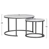 Coffee table C8763.12 Set of 2 pcs MDF White Marble and Black legs Φ80 and Φ48cm Coffee table C8763.12 Set of 2 pcs MDF White Marble and Black legs Φ80 and Φ48cm