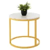 Τραπεζάκι σαλονιού C8763.11 Σετ 2 τεμ MDF Λευκό Μάρμαρο και Χρυσά πόδια Φ80 και Φ48εκ. Τραπεζάκι σαλονιού C8763.11 Σετ 2 τεμ MDF Λευκό Μάρμαρο και Χρυσά πόδια Φ80 και Φ48εκ.