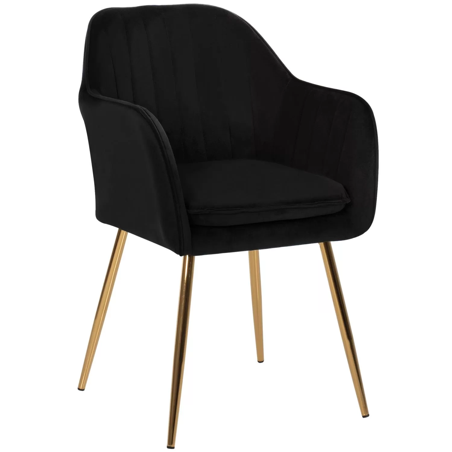 Πολυθρόνα SAWYER Βελούδο Μαύρο με Χρυσά πόδια 55x60x83Υεκ. Πολυθρόνα SAWYER Βελούδο Μαύρο με Χρυσά πόδια 55x60x83Υεκ.
