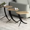 Coffee tables Zigon C9508.01 Set of 3 pcs. Natural Melamine and Metal legs 35x45x60cm Coffee tables Zigon C9508.01 Set of 3 pcs. Natural Melamine and Metal legs 35x45x60cm