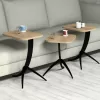 Coffee tables Zigon C9508.01 Set of 3 pcs. Natural Melamine and Metal legs 35x45x60cm Coffee tables Zigon C9508.01 Set of 3 pcs. Natural Melamine and Metal legs 35x45x60cm