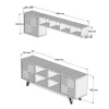 TV FURNITURE SET  MELAMINE IN WALNUT AND SKY BLUE 160x35x56.2Hcm. TV FURNITURE SET  MELAMINE IN WALNUT AND SKY BLUE 160x35x56.2Hcm.