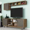 TV FURNITURE SET  MELAMINE IN WALNUT AND SKY BLUE 160x35x56.2Hcm. TV FURNITURE SET  MELAMINE IN WALNUT AND SKY BLUE 160x35x56.2Hcm.