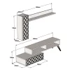 TV FURNITURE SET  MELAMINE IN WALNUT AND WHITE COLOR 150x37.2x37.8Hcm. TV FURNITURE SET  MELAMINE IN WALNUT AND WHITE COLOR 150x37.2x37.8Hcm.