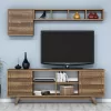 TV FURNITURE SET  MELAMINE IN WALNUT COLOR 160x35x56.2Hcm. TV FURNITURE SET  MELAMINE IN WALNUT COLOR 160x35x56.2Hcm.