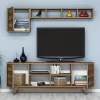 TV FURNITURE SET  MELAMINE IN WALNUT COLOR 160x35x56.2Hcm. TV FURNITURE SET  MELAMINE IN WALNUT COLOR 160x35x56.2Hcm.