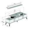 TV COMBO FURNITURE  MELAMINE IN WHITE & WALNUT COLOR 168x39x51.6Hcm TV COMBO FURNITURE  MELAMINE IN WHITE & WALNUT COLOR 168x39x51.6Hcm