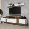 TV COMBO FURNITURE  MELAMINE IN WHITE & WALNUT COLOR 168x39x51.6Hcm TV COMBO FURNITURE  MELAMINE IN WHITE & WALNUT COLOR 168x39x51.6Hcm