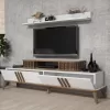 TV COMBO FURNITURE  MELAMINE IN WHITE & WALNUT COLOR 168x39x51.6Hcm TV COMBO FURNITURE  MELAMINE IN WHITE & WALNUT COLOR 168x39x51.6Hcm