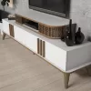 TV COMBO FURNITURE  MELAMINE IN WHITE & WALNUT COLOR 168x39x51.6Hcm TV COMBO FURNITURE  MELAMINE IN WHITE & WALNUT COLOR 168x39x51.6Hcm