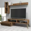 TV FURNITURE SET  MELAMINE IN WALNUT COLOR 150x37.2x37.8Hcm. TV FURNITURE SET  MELAMINE IN WALNUT COLOR 150x37.2x37.8Hcm.