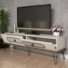 TV cabinet C9511.01 Melamine in Cream and Metal legs 145x40x45cm TV cabinet C9511.01 Melamine in Cream and Metal legs 145x40x45cm
