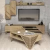 LIVING ROOM COMPOSITION  2PCS MELAMINE IN NATURAL OAK LIVING ROOM COMPOSITION  2PCS MELAMINE IN NATURAL OAK