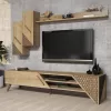 LIVING ROOM COMPOSITION  2PCS MELAMINE IN NATURAL OAK LIVING ROOM COMPOSITION  2PCS MELAMINE IN NATURAL OAK
