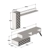 LIVING ROOM COMPOSITION  2PCS MELAMINE IN WALNUT-WHITE LIVING ROOM COMPOSITION  2PCS MELAMINE IN WALNUT-WHITE
