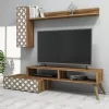 LIVING ROOM COMPOSITION  2PCS MELAMINE IN WALNUT-WHITE LIVING ROOM COMPOSITION  2PCS MELAMINE IN WALNUT-WHITE