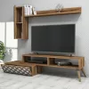 LIVING ROOM COMPOSITION  2PCS MELAMINE IN WALNUT-WHITE LIVING ROOM COMPOSITION  2PCS MELAMINE IN WALNUT-WHITE
