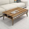 LIVING ROOM COMPOSITION  2PCS MELAMINE IN WALNUT-WHITE LIVING ROOM COMPOSITION  2PCS MELAMINE IN WALNUT-WHITE