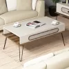 LIVING ROOM COMPOSITION  2PCS MELAMINE IN CREAM-WALNUT LIVING ROOM COMPOSITION  2PCS MELAMINE IN CREAM-WALNUT