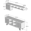 LIVING ROOM COMPOSITION  2PCS MELAMINE IN WALNUT-WHITE LIVING ROOM COMPOSITION  2PCS MELAMINE IN WALNUT-WHITE