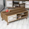 LIVING ROOM COMPOSITION  2PCS MELAMINE IN WALNUT-WHITE LIVING ROOM COMPOSITION  2PCS MELAMINE IN WALNUT-WHITE